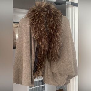 27 miles malibu faux fur collar open cardigan